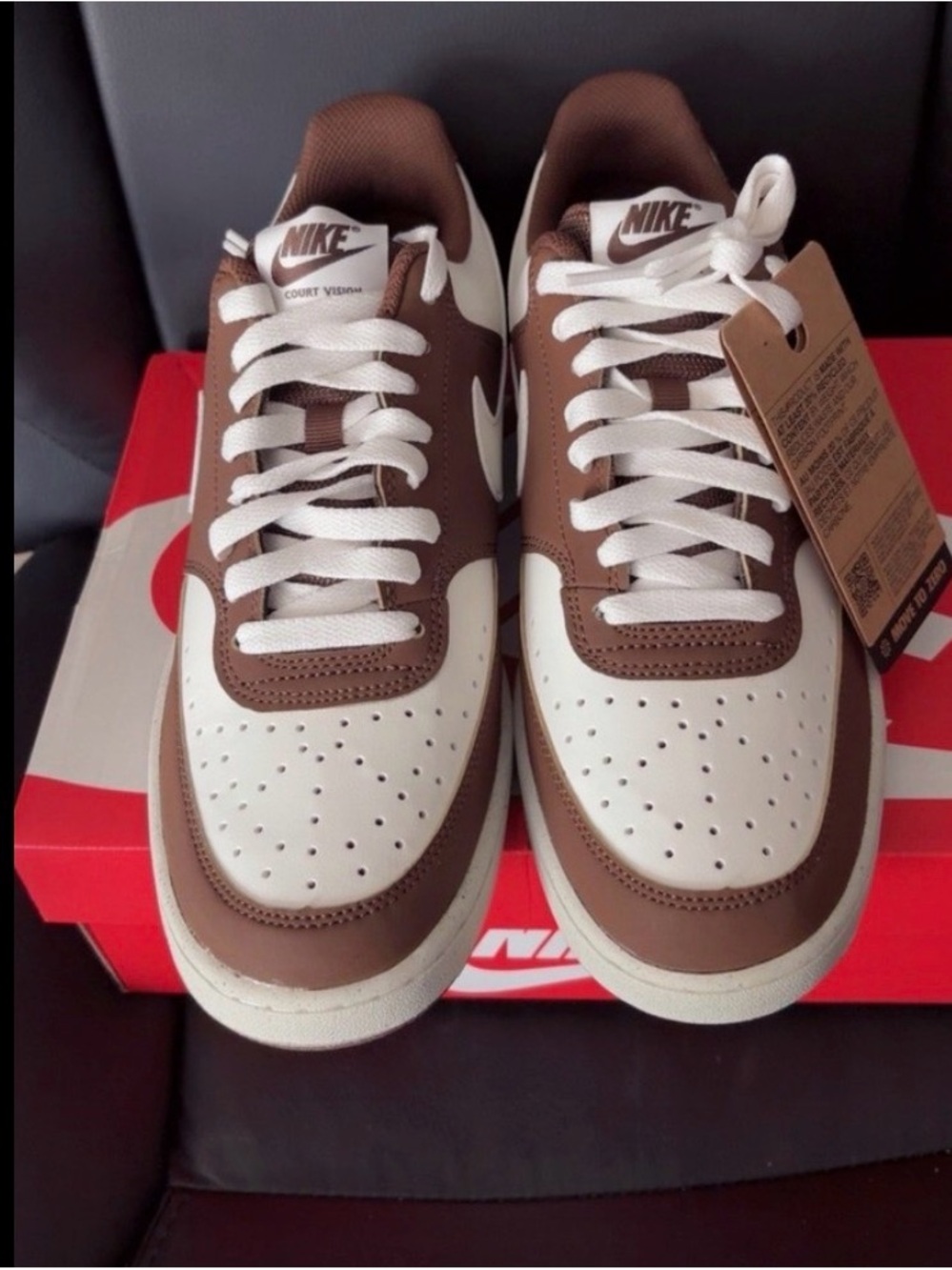 Nike Men’s Low-Top Sneakers in Brown and White